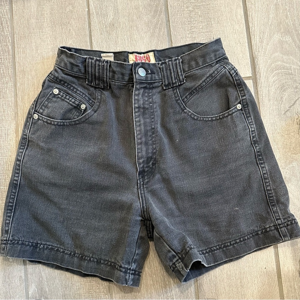 Vintage High-Waisted Black Denim Shorts